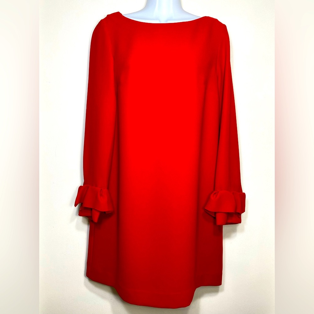 NWOT Banana Republic Red Ruffled Long Sleeves Women’s Mini Shift Dress, Size 4P